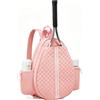 Generic Borsa a tracolla da tennis, trapuntata, impermeabile, con porta bottiglia d'acqua e gancio per recinzione, per tennis, pickleball, badminton