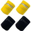 Alrens 2 paia di fasce tergisudore da polso con tasca da polso, per sport, basket, tennis e sci, 8 cm × 10 cm, in giallo e nero
