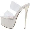 BESTonZON Sandali Donna Estivi Tacchi Alto 16cm e Plateau Trasparente Color Oro per Occasioni Speciali, Eleganti e Comodi da Indossare