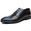 LMLTOP Scarpe Abito Oxford for Uomo Stringate Bicolore Bianco e Marrone Punta Brogue Pelle vegana Tacco Largo Antiscivolo Resistente Antiscivolo Suola Bassa in Gomma