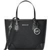 Michael Kors Eva Extra-Small Saffiano Leather Convertible Tote Bag Black Silver