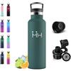 Motswedi Borraccia Termica 750 ml, 18/8 Acciaio Inox, Bottiglia Termica, Riutilizzabile, Borracce Termiche, a Prova di Perdita, Bottiglia acqua per Sport, Yoga, Palestra, Ufficio - Verde Militare