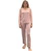 Magic Dream Pigiama Lungo da Donna con Scollo a V e Ricami