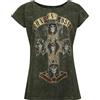 Guns N' Roses Destruction Donna T-Shirt Multicolore 100% Cotone Largo