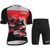 HULG Tuta Ciclismo Uomo,completo Uomo Manica Corta,completi Ciclismo Squadre,Tuta Da Triathlon Imbottita 9D, Traspirante E Ad Asciugatura Rapida, Ideale Per Allenamenti Di Ciclismo