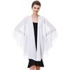 BEAUTELICATE Scialle Donna Elegante per Cerimonia Taglie Forti Chiffon Coprispalle Sheer Stola Donna per Matrimonio Estivo Sposa Abiti (Bianco, Taglia Unica)