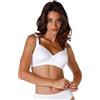 Lovable Reggiseno Senza Ferretto in Micro con Sottocoppa in Cotone, Non Imbottito, Sostegno e Comfort, Taglie Forti, Art. 4020, Shaping Donna, Bianco, 40 / 6C