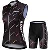 Mydawan Completo Ciclismo Donna Estivo Abbigliamento Bici MTB,Tuta Ciclista Maglietta da Ciclo Senza Maniche Gilet e Pantaloncini Short Bike con 19D Gel Imbottiti,Maglia Bicicletta Asciugatura Rapida|13,M