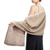 EXTREE Sciarpe da donna pashmina scialle di seta avvolgente per vestirsi da sera coperta poncho mantello aperto sul davanti, Grigio, bianco., Medium