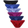 Generic Slip da uomo multipack biancheria intima traspirante da uomo a vita bassa slip a vita bassa confezione da 6 slip a righe alla moda taglie forti comode mutande estive per tutti i giorni slip multi