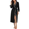 Ocextami Accappatoio da Donna Vestaglia Cotone Estiva Kimono | Morbida vestaglia in cotone elasticizzato con dettagli in pizzo, cintura regolabile e tasche. Ideale per il relax a casa.