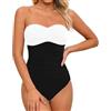 Generico Costume Piscina Donna, Costume da Bagno Intero Donna interi senza spalline per le donne controllo della pancia costumi a fascia dimagranti