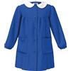 siggi Grembiule Scuola ELEMENTARE Bambina Senza Ricamo in Cotone con Bottoni nei Colori Bianco E Bluette - Linea Happy School
