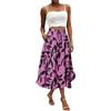 Generic Gonne estive da donna estive da donna Midi A Line Gonna estiva leggera e ariosa Gonna lunga elegante floreale con elastico e tasche gonna da spiaggia per donna gonna lunga, Rosa acceso, XXL