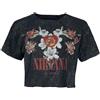 Nirvana Flowers Donna T-Shirt Carbone 100% Cotone Regular
