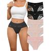 Hialegion Intimo Donna Slip con Pizzo Traspirante e Senza Cuciture Modello Full-Brief Confortevole Confezione da 5 Pezzi Taglia L