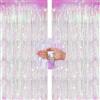 G2PLUS Frangia Tende Decorazioni,2PCS Tende Scintillanti Trasparente | 1x2.5m Tendine Glitter per Festa di Compleanno Decorazione Partito Matrimonio