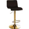 CLP Sgabello da Bar con Schienale Regolabile Hover, Poltroncina Imbottita con Rivestimento in Velluto, Sedia Girevole da Bancone in Metallo Colore:marrone;Materiale base:metallo oro