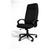 GALIZIA prjme GALIZIA PRIME - Poltrona Ufficio Ergonomica Schienale Alto Made in Italy Certificata, Sedia Ufficio con Meccanismo Oscillante Max 120Kg, con Struttura in Multistrato di Faggio (Tessuto - Nero)