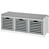SoBuy Panca scarpiera ingresso con seduta con Contenitore per legna da interno L105xP35xA43 cm grigio FSR23-HG