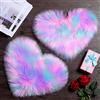 Mudder 2 tappeti a forma di cuore per camera da letto, morbidi tappeti in finta pelliccia, di piccole dimensioni, per decorare la stanza, il divano, il pavimento, 30 x 40 cm (rosa, viola, verde)
