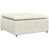 vidaXL Modulo Poggiapiedi Divano Modulare Crema 100x100x48 cm, Divano componibile, modulo poggiapiedi, Pouf in Velluto, Divano poggiapiedi, Pouf