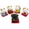 Starlet24 Set di 5 gatti cinesi portafortuna, in ceramica, decorazione, Ceramica, 131072