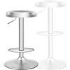 GIANTEX Sgabello da bar regolabile in altezza 61-82 cm, girevole a 360° con poggiapiedi, sgabello rotondo in acciaio inox, sgabello da cucina per bar, caffè, cucina, argento, 38,5 x 38,5 x 61-82 cm