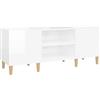 vidaXL Mobile Porta Dischi Bianco Lucido 121x38x48cm Legno Multistrato