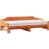 vidaXL Divano con Letto Estraibile Marrone Cera 80x200cm Massello Pino