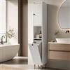 Clevich Mobiletto da Bagno Stretto, 181 cm, Mobile Compatto con sacco portabiancheria in tessuto rimovibile, Ripiani Regolabili e dispositivo antiribaltamento, 30 x 30 x 181 cm, bianco, 1pc