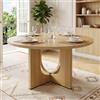 Shye Tavolo da pranzo rotondo, 120 x 120 cm, colore rovere, stile scandinavo, minimalista, design classico, adatto per 4-6 persone