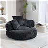 ZKLOEP Durable Comfort Lazy - Divano lounge con tre cuscini, schienale alto, per adulti e bambini, per interni ed esterni, per camera da letto, ufficio (Black Chenille)