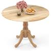 RELAX4LIFE Tavolo da Pranzo 100cm per 4 Persone, Tavolo Rotondo da Cucina in Legno di Gomma, con Gambe a Cavalletto Curve, Tavolino Moderno per Sala da Pranzo, Soggiorno, Carico 100kg (Naturale)