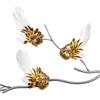 Goodwill Feather Birds Clip di Piume su Decorazione 13 Centimetri Set di 3 Oro