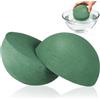 TOPBATHY Mezza Palla di Schiuma Floreale Verde 15cm, 2 Pezzi, Resina | Schiuma Secca per Fiori Artificiali, Facile da Tagliare, Assorbente e Stabile, per Centrotavola ed Eventi