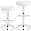 GIANTEX Set di 2 sedie da bar, sgabello girevole a 360° con poggiapiedi, base rotonda e antiscivolo, altezza regolabile da 65 a 85 cm, sedie alte per cucina, bar e soggiorno, colore: bianco