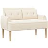 vidaXL Loveseat con bottoni imbottiti Crema 117 x 67 x 77 cm Bouclé