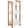 HOMCOM Mobiletto Bagno Multiuso Compatto 3 Ripiani 27.5x20.8x74cm Bianco