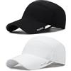 TAGVO 2 Confezioni Cappello da Baseball Asciugatura Rapida Uomo e Donna, Cappello da Corsa Leggero e Traspirante Pieghevole per Sport all'aperto, Anti UV Visiera Berretto Cappello da Sole da Estivo