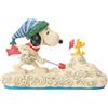 Enesco Peanuts Jim Shore Snoopy Scultura In Resina Da Natale Su Neve