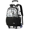 Amythe Zaino Trolley Ragazzi 10-24 Anni - Cartella con Ruote 6 Ruote per Scuola Media e Superiore - Grande Zaino Casual da Viaggio per PC 15.6 Pollici - Rientro a Scuola e Natale