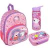Undercover Zaino asilo Peppa Pig Bambina - Personalizzato con nome - Set zaino per bambini, Set 1 zaino, borraccia e contenitore per il pranzo