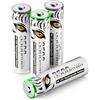 Mspalocell batterie AA al litio ricaricabili 1,5 V 3500 mWh, batterie AA ricaricabili a ricarica rapida Tiger Print, con spia di ricarica, ciclo 1500+, confezione da 4 batterie con scatola batteria
