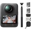 DJI Osmo 360 Combo Essenziale Action Cam 360° con Sensore 1, Video 8K 360°, Foto 120MP, Selfie Stick Invisibile 1,2m, 105GB Memoria, 2 Batterie, Impermeabile