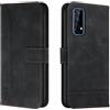 Lihondar Cover per Oppo Realme 7 4G/Realme Narzo 20 PRO, Custodia Portafoglio Flip Libro Wallet Case Antiurto Custodia in Pelle PU Premium, Slot per Schede, con Magnetica a Scatto (Nero)