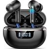 Nerunsa 2026 Cuffie Bluetooth 5.4, Auricolari Bluetooth Stereo HiFi Con 4 ENC Microfoni Anti-Rumore, Durata 50 Ore Cuffiette In Ear, Impermeabili IP7 Cuffie Senza Fili, Cuffiette Touch Control, LED-Display