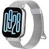 Amzpas Metallo Cinturino per Xiaomi Redmi Watch 5 Active/5 Lite Uomo Donna, 22mm Cinturino in Acciaio,Metallo Magnete per Redmi Watch 5 Lite/5 Active (Argento)