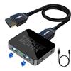 GLOBAL TECH Splitter HDMI 1 in 2 Out [con cavo HDMI da 1,0 m] - Splitter HDMI 4K per doppio monitor - Adattatore HDMI a 2 vie Supporto 4K @30Hz 3D 1080P per Fire Stick, PS4, Xbox, Sky Q Box, Blu-ray DVD