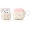 LEWOTE Compatibile con Apple AirPods 4 custodia protettiva divertente carino cartone animato sottile cover con portachiavi (Bow Bear)